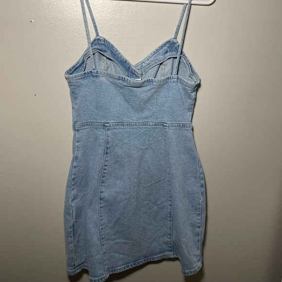 Used once Zara light blue jean strap dress - Picture 2 of 3